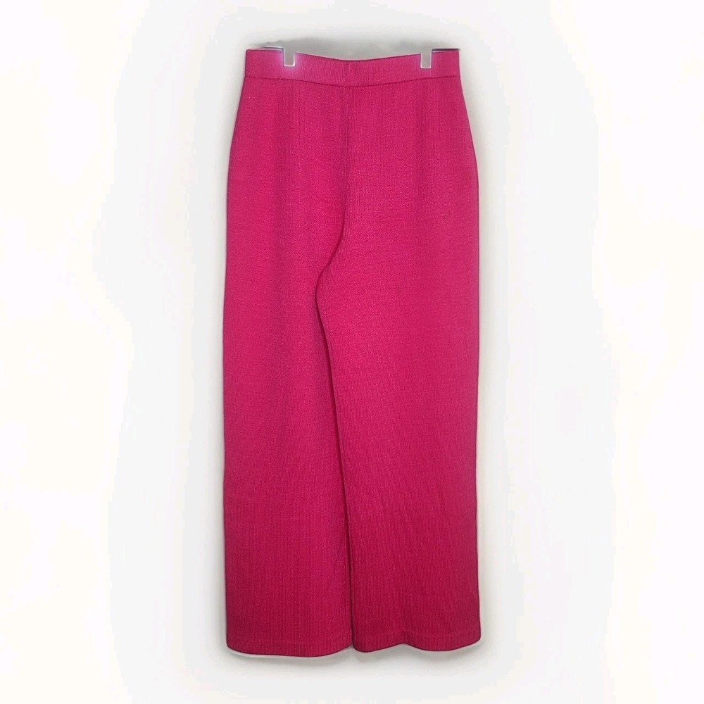 ST. JOHN COLLECTION BY MARIE GRAY Pink SANTANA Knit High‎ Rise Wide Leg Pants 6